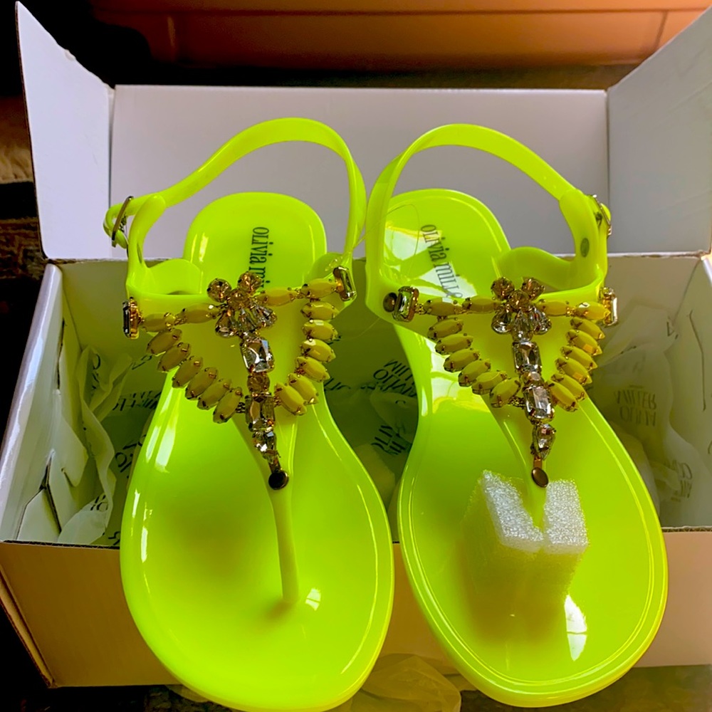 Jelly sandals with crystalline details. sz 7 New in box - never worn